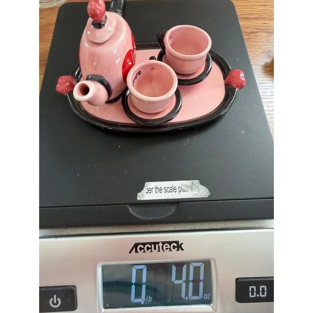 Vandor I Love Lucy Miniature Tea Set Forever Friends Pink Heart 6pc Set OS